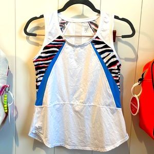 Tail white zebra tennis top - M
